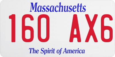 MA license plate 160AX6