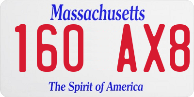 MA license plate 160AX8