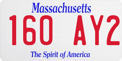 MA license plate 160AY2