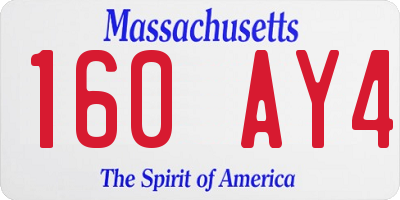 MA license plate 160AY4