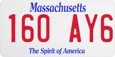 MA license plate 160AY6