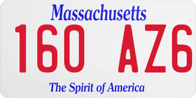 MA license plate 160AZ6