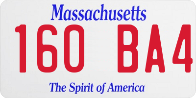 MA license plate 160BA4