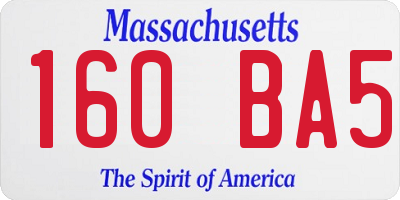 MA license plate 160BA5