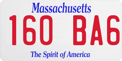 MA license plate 160BA6