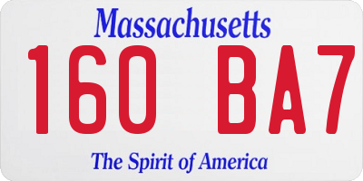 MA license plate 160BA7