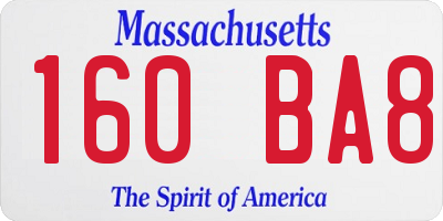 MA license plate 160BA8