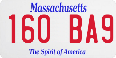 MA license plate 160BA9