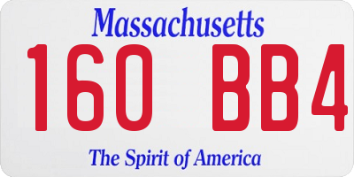 MA license plate 160BB4