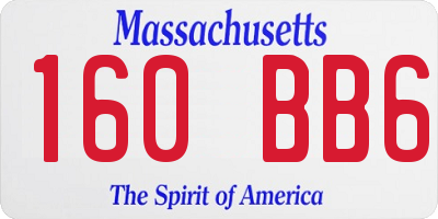 MA license plate 160BB6