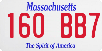 MA license plate 160BB7