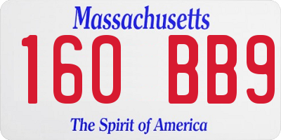 MA license plate 160BB9