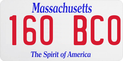 MA license plate 160BC0