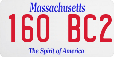 MA license plate 160BC2