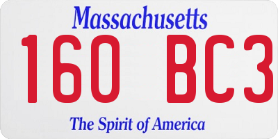 MA license plate 160BC3