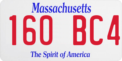 MA license plate 160BC4