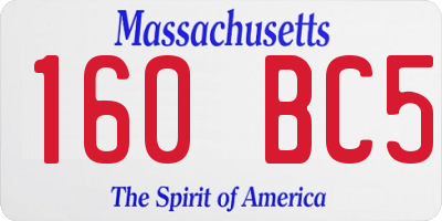 MA license plate 160BC5