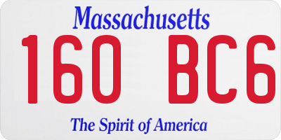 MA license plate 160BC6