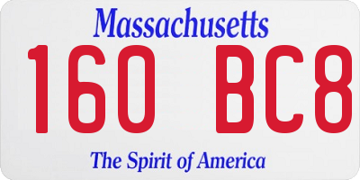 MA license plate 160BC8