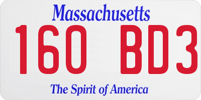 MA license plate 160BD3