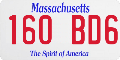 MA license plate 160BD6