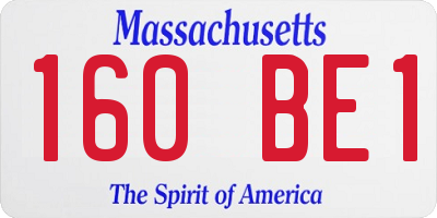 MA license plate 160BE1