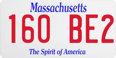 MA license plate 160BE2