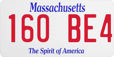 MA license plate 160BE4