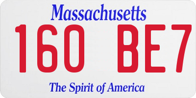 MA license plate 160BE7