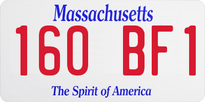 MA license plate 160BF1