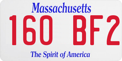 MA license plate 160BF2