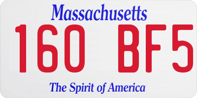 MA license plate 160BF5