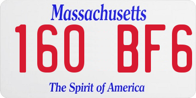 MA license plate 160BF6