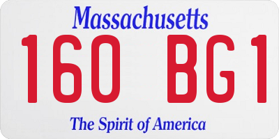 MA license plate 160BG1