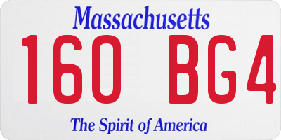 MA license plate 160BG4