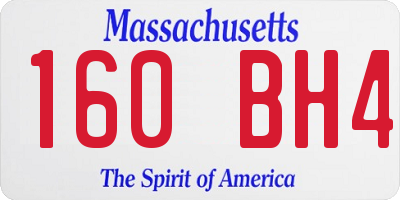 MA license plate 160BH4