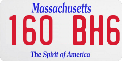 MA license plate 160BH6