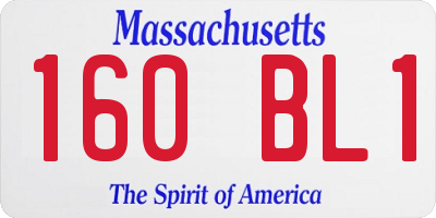 MA license plate 160BL1