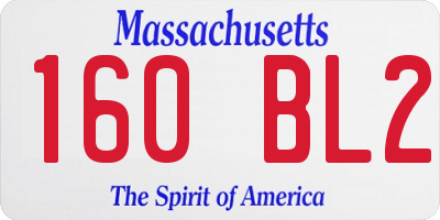 MA license plate 160BL2
