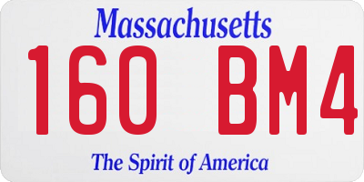MA license plate 160BM4