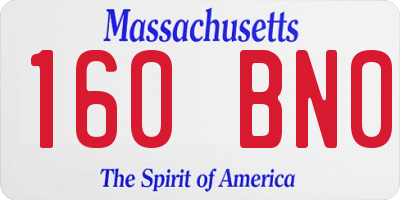 MA license plate 160BN0