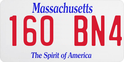 MA license plate 160BN4