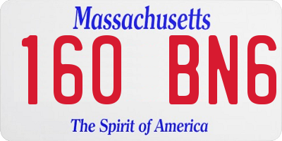 MA license plate 160BN6