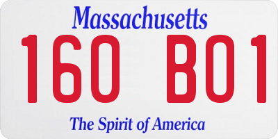 MA license plate 160BO1