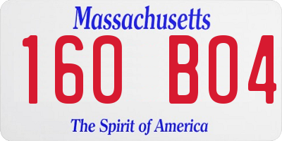 MA license plate 160BO4