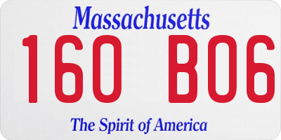 MA license plate 160BO6