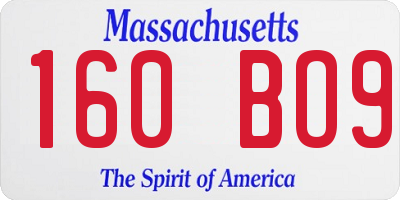 MA license plate 160BO9