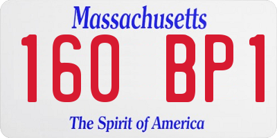 MA license plate 160BP1