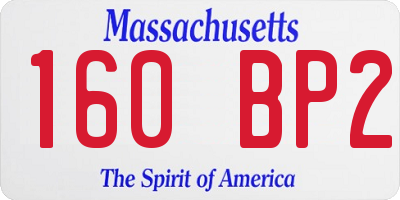 MA license plate 160BP2