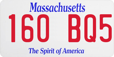 MA license plate 160BQ5